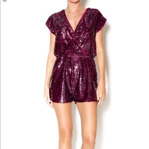 Burgundy sequin romper